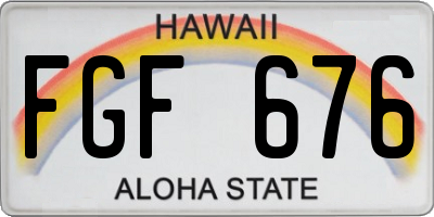 HI license plate FGF676