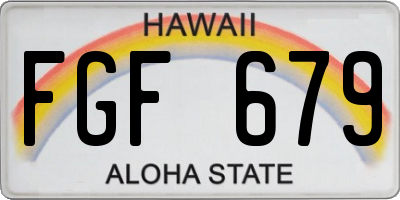 HI license plate FGF679