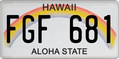 HI license plate FGF681