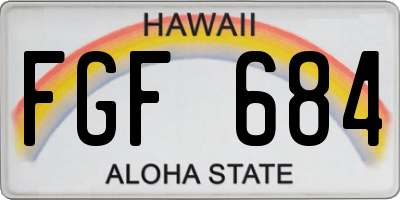 HI license plate FGF684
