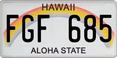 HI license plate FGF685
