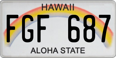HI license plate FGF687
