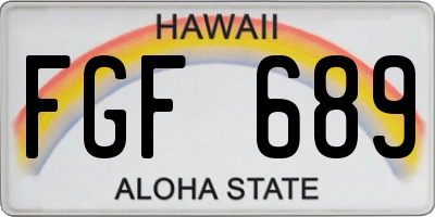 HI license plate FGF689