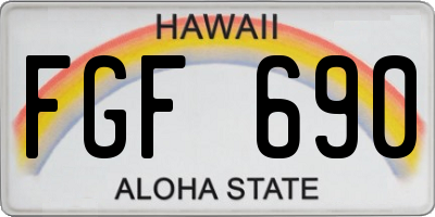 HI license plate FGF690