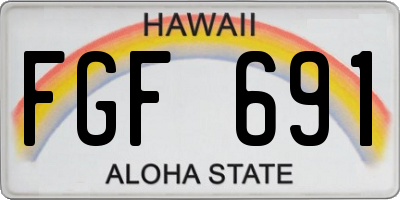HI license plate FGF691