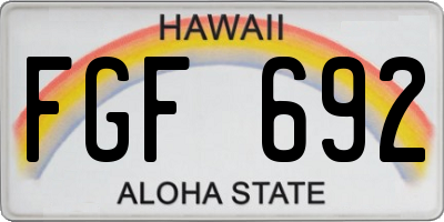 HI license plate FGF692