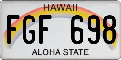 HI license plate FGF698