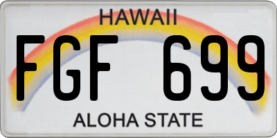 HI license plate FGF699