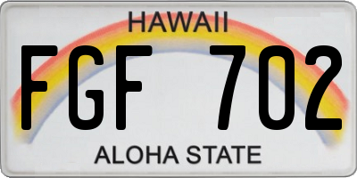 HI license plate FGF702