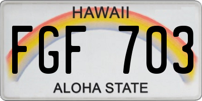 HI license plate FGF703