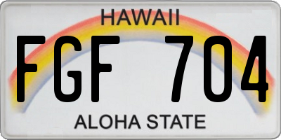 HI license plate FGF704