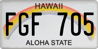 HI license plate FGF705
