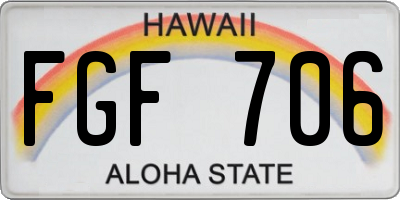 HI license plate FGF706