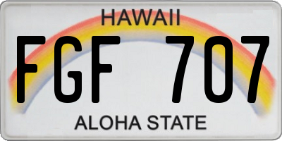 HI license plate FGF707