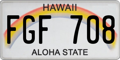 HI license plate FGF708
