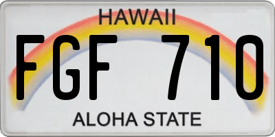 HI license plate FGF710