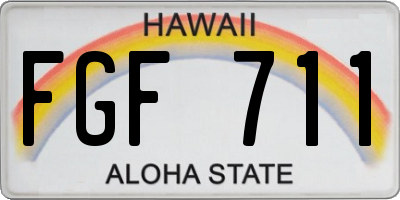 HI license plate FGF711