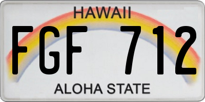 HI license plate FGF712