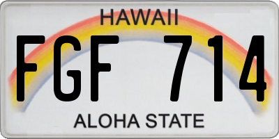 HI license plate FGF714