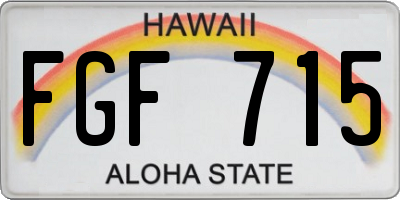 HI license plate FGF715