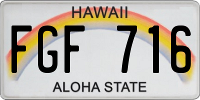 HI license plate FGF716