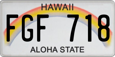 HI license plate FGF718