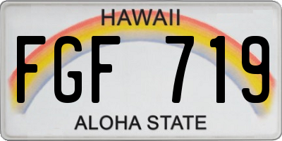 HI license plate FGF719
