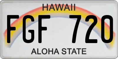 HI license plate FGF720