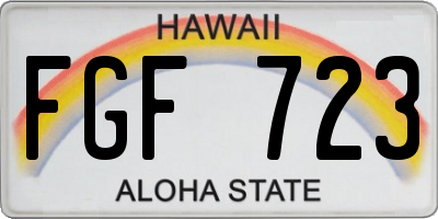 HI license plate FGF723