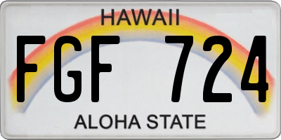 HI license plate FGF724