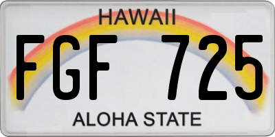 HI license plate FGF725