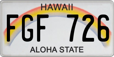 HI license plate FGF726