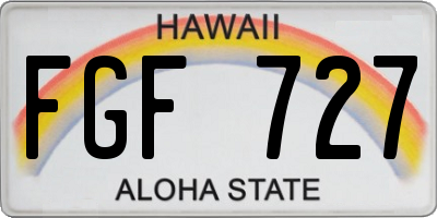 HI license plate FGF727