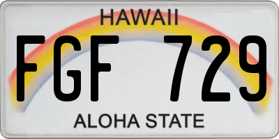 HI license plate FGF729
