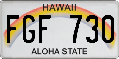 HI license plate FGF730