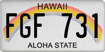 HI license plate FGF731