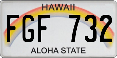 HI license plate FGF732