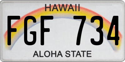 HI license plate FGF734