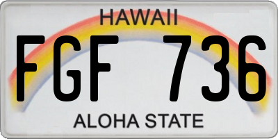 HI license plate FGF736