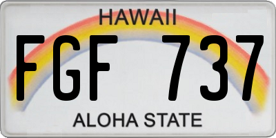 HI license plate FGF737