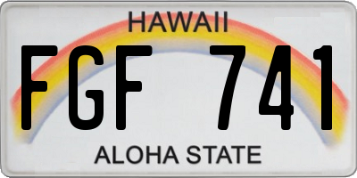 HI license plate FGF741