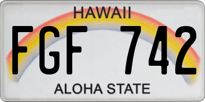 HI license plate FGF742