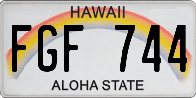 HI license plate FGF744