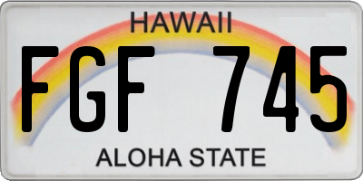 HI license plate FGF745