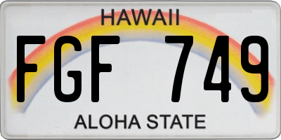 HI license plate FGF749