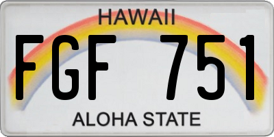 HI license plate FGF751