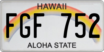 HI license plate FGF752