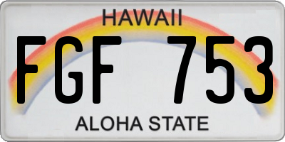 HI license plate FGF753