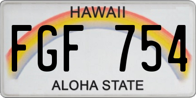 HI license plate FGF754