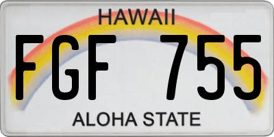 HI license plate FGF755